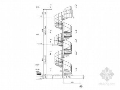 螺旋樓梯立面圖（螺旋樓梯立面圖的資源） 鋼結(jié)構(gòu)框架施工 第3張