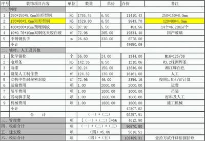 鋼結構報價明細表樣板（鋼結構報價明細表樣板推薦鋼結構報價明細表樣板）