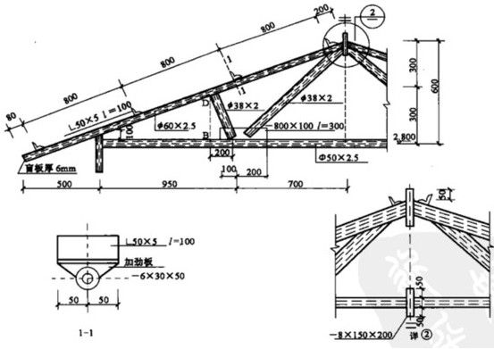 當鋼屋架用節點板連接時,若承受靜